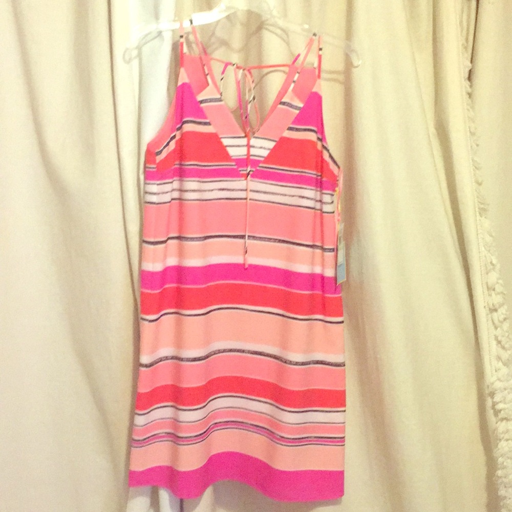 CeCe multi color spaghetti straps dress